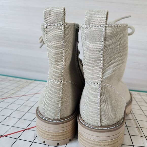 Women's Parker Lace-up Combat Boots Side Zip Universal Thread Tan Bootie - Picture 9 of 13